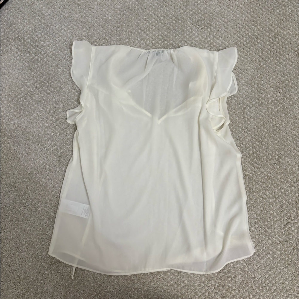 J. Crew Cream Ruffle Blouse - Picture 3 of 3